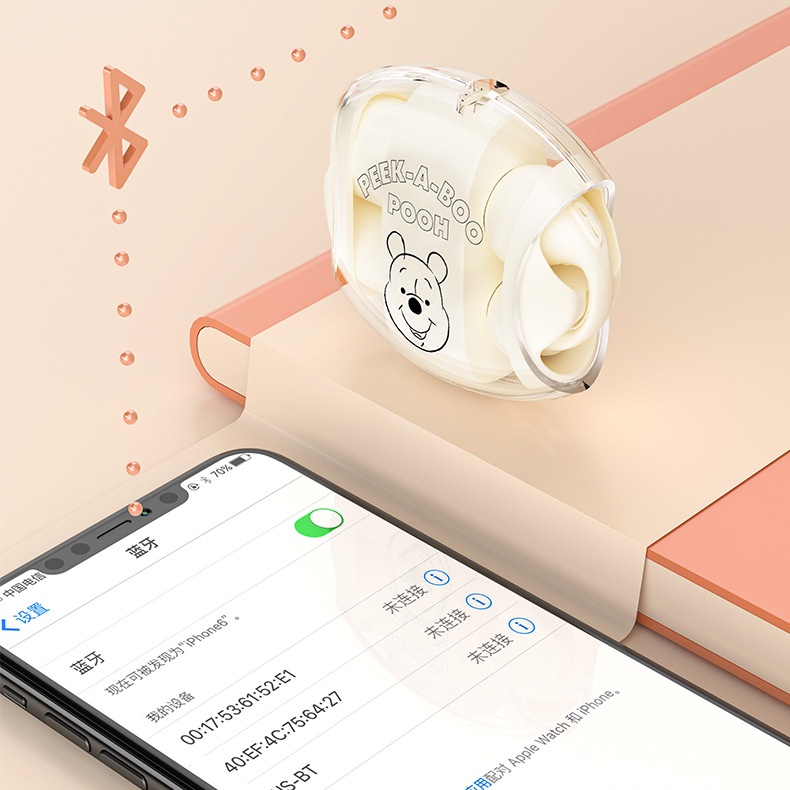 Tai Nghe Nhét Tai Không Dây Bluetooth 5.3 Xương Disney Q52 Hình Gấu Pooh Lotso Mickey Ngoài Hành Tinh Pin Âm Thanh HiFi Chất Lượng Cao