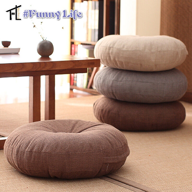Đệm Ngồi Thiền Tatami Nhật Bản Hình Tròn Cỡ Lớn Bằng Vải Lanh Cotton Thoáng Khí Năm 2021