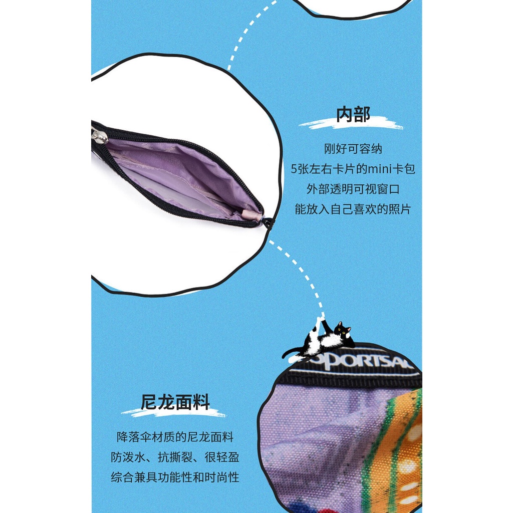 Ví Đựng Thẻ Mini In Họa Tiết Hoạt Hình Phong Cách Đường Phố LeSportsac LeSportsac LeSportsac 2437