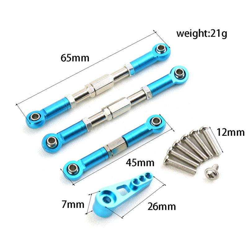 Thanh Kéo Tay Lái Trước Bằng Kim Loại Cho Xe Hơi wltoys 104009 Phụ Kiện Nâng Cấp 12402-a rc Màu Xanh Dương Cho Xe Hơi