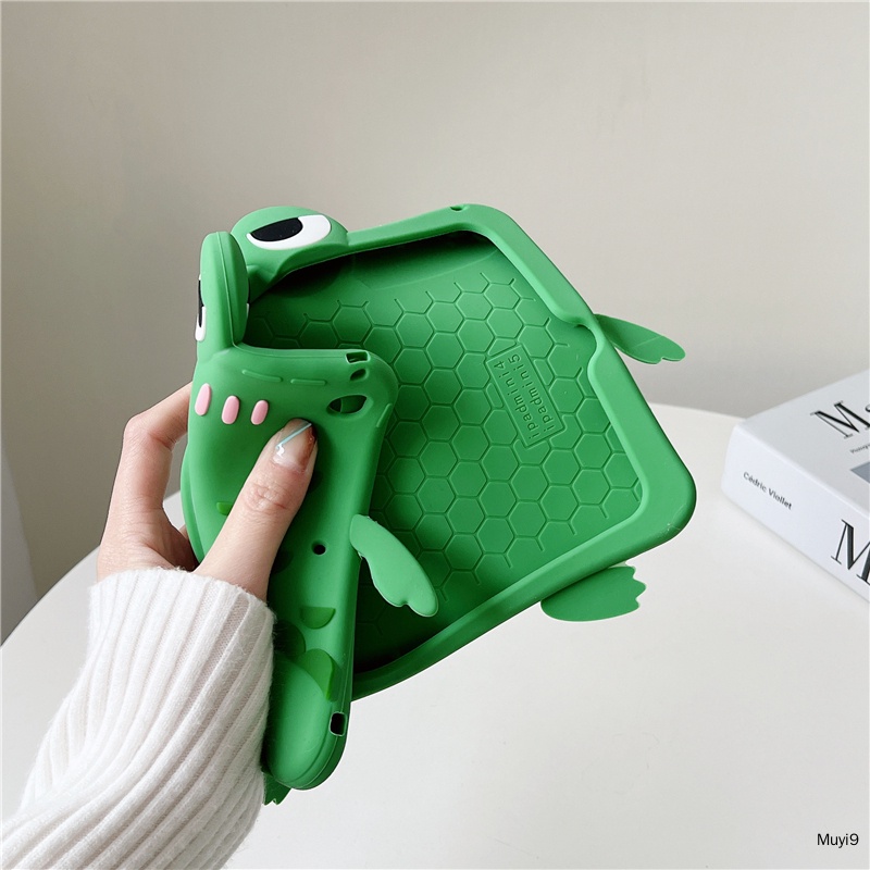 Đèn Ngủ Hình Cá Sấu Hoạt Hình 3600 Độc Đáo°Ốp Máy Tính Bảng Chống Rơi Có Giá Đỡ Cho IPad10.2 / 10.5 Ipad10th Mini4 Mini6 IpadAir 9.7 Air4 10.9 Pro11 Ipad Gen9
