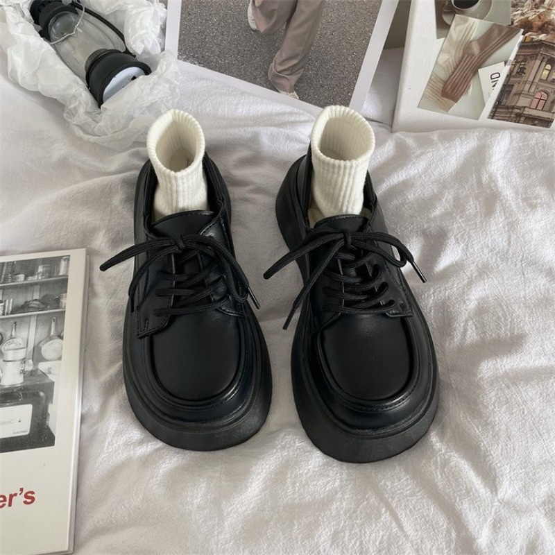 Giày Da Đế Dày Tăng Chiều Cao Phong Cách Lolita Anh Quốc Thời Trang Xuân Hè 2023 Cho Nữ