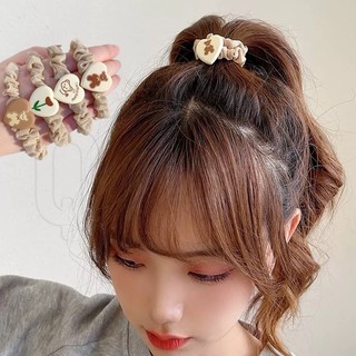 Dây buộc tóc hoa tulip màu trà sữa / dây buộc tóc đuôi ngựa đa năng phong cách hàn quốc