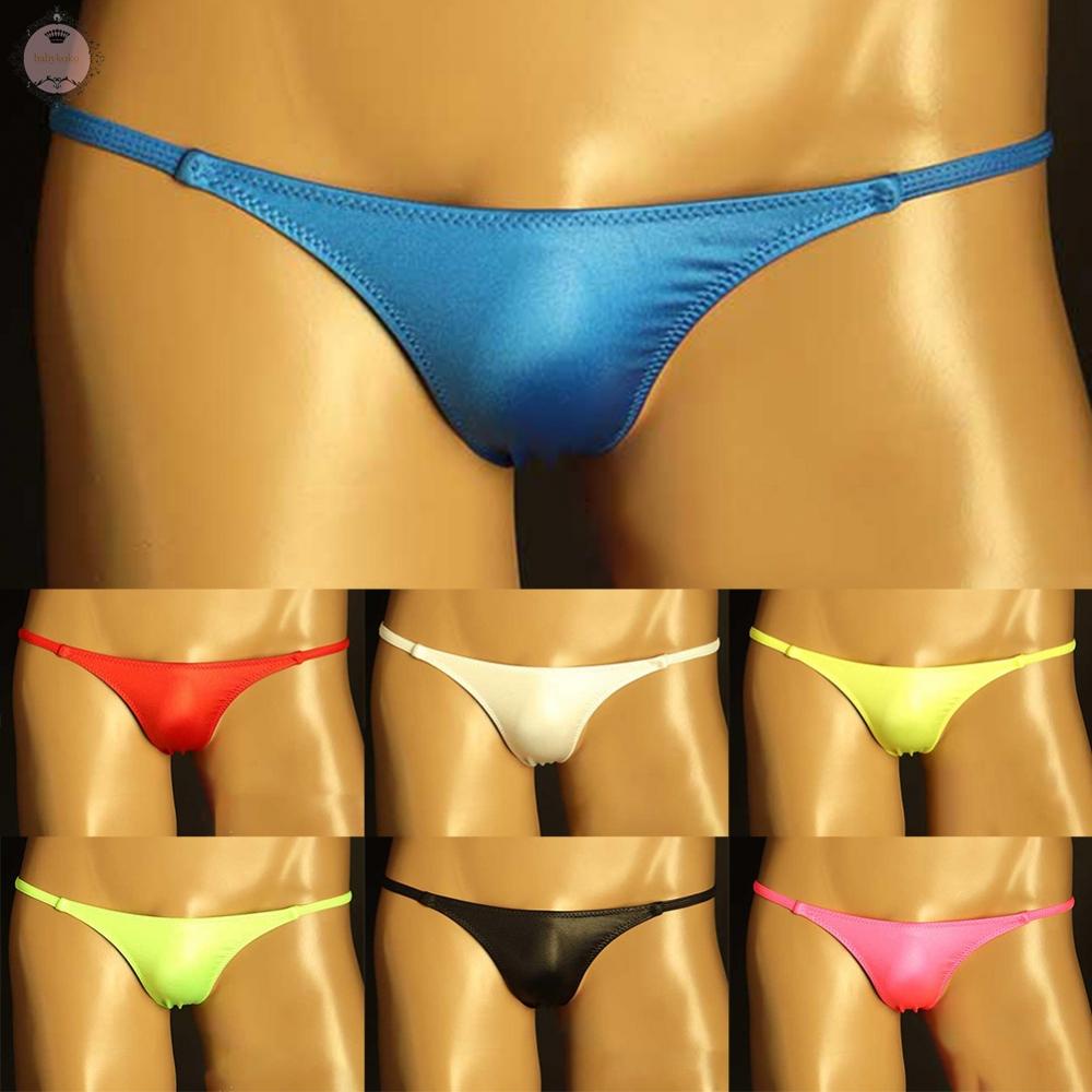 Sexy Mens Silky Low Rise Briefs Pouch Underpants Bikini Lingerie Underwears