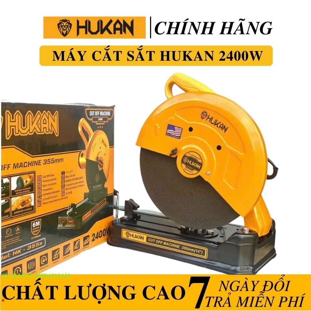 Máy cắt sắt bàn Hukan 355s /công suất 2400w chính hãng đế dày tặng đĩa cắt 355mm CHÍNH HÃNG sỉ lẻ máy khoan mài