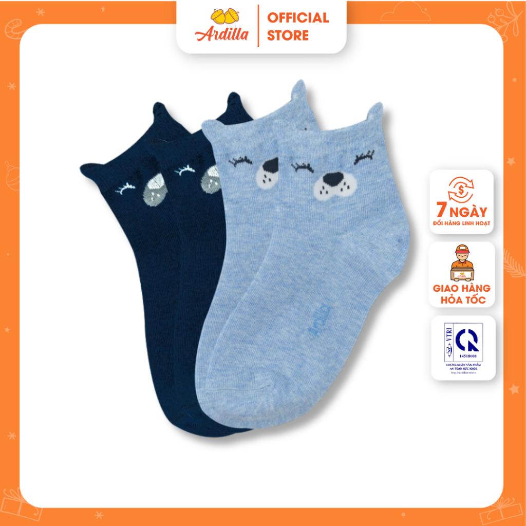 Set 2 Đôi Tất Cho Bé Gái Cổ Thấp ARDILLA Chất Vải Len Mềm, Ấm Áp Hình Thú Đáng Yêu TA9303V