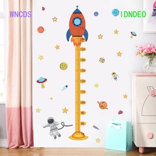 Giấy dán tường đo chiều cao tự dính hình tên lửa vũ trụ hoạt hình trang trí phòng bé