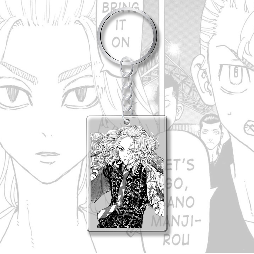 Móc khóa cạnh vuông Tokyo Revenger anime manga các nhân vật Mikey Draken Sanzu Ken Izana phụ kiện túi xách
