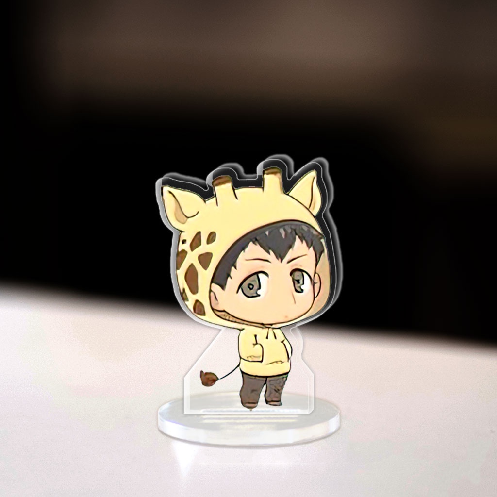 Mô hình Mini Attack On Titan Eren Yeager Mikasa Armin Levi Standee Chibi trang trí góc học tập cao 3cm
