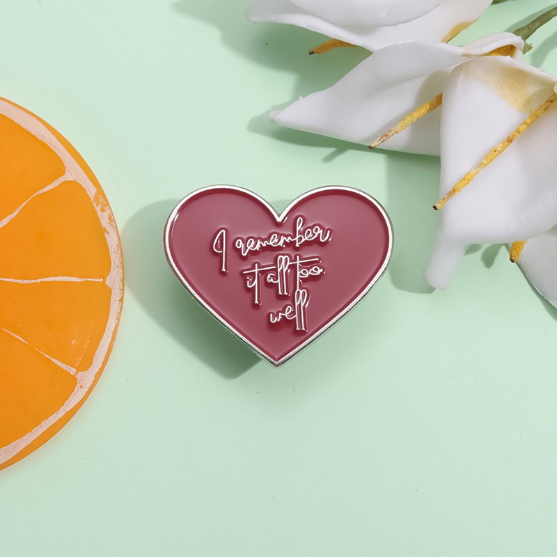 Ghim Cài Áo Kim Loại Tráng Men Hình Trái Tim Đỏ Cho Nam Nữ