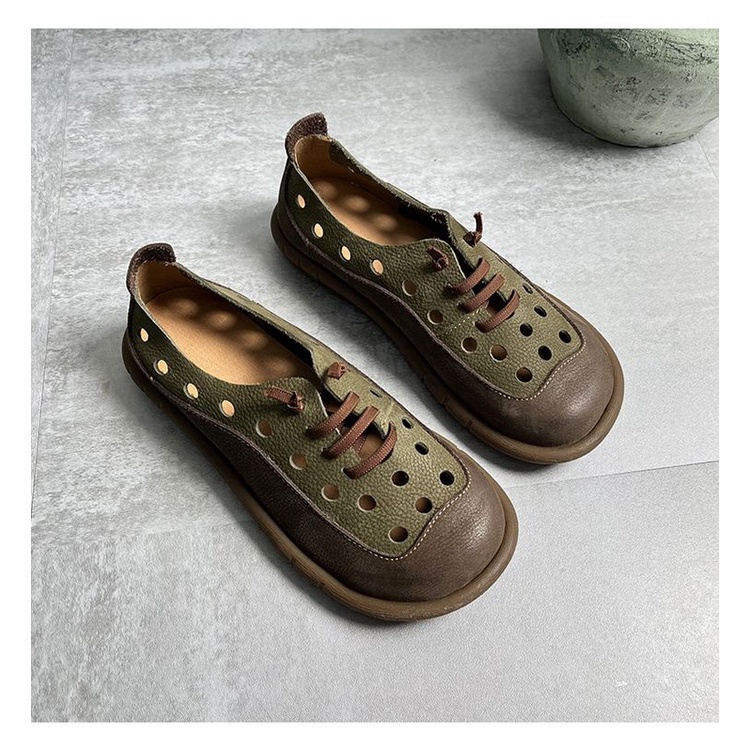 Xăng đan Da crocs Phong Cách vintage Thời Trang 2023 Cho Nữ
