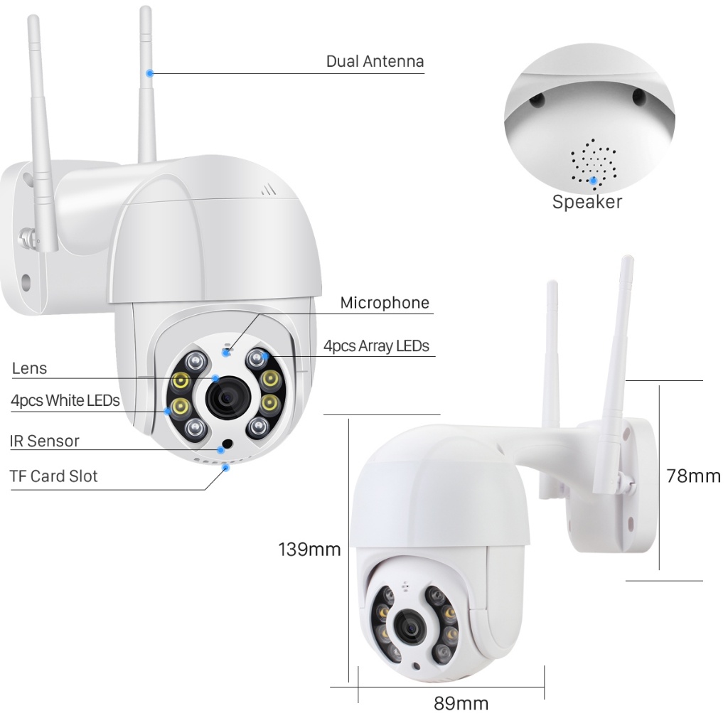Camera hình cầu góc rộng. camera ngoài trời chất lượng hình ảnh full hd bảo hành 12 tháng