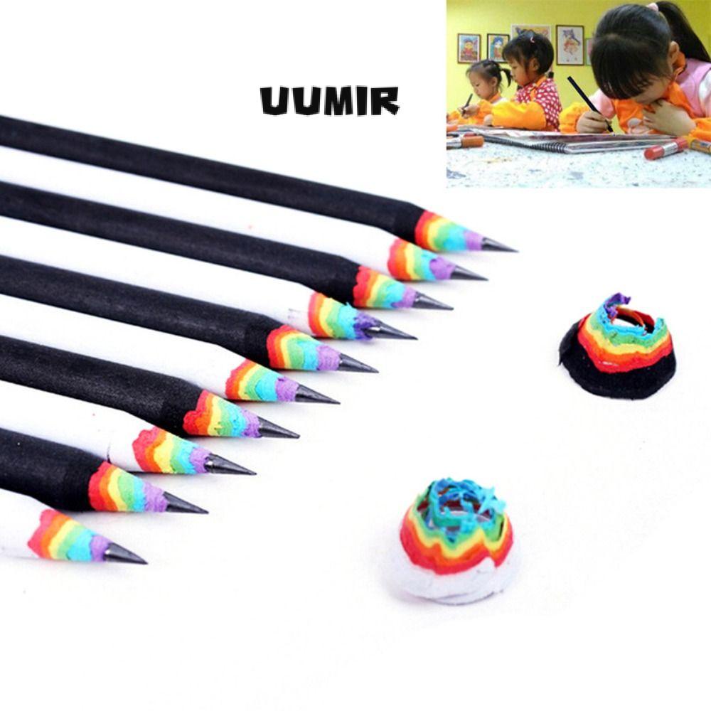 UUMIR Set 5 Bút Chì 2B Bằng Giấy Màu Cầu Vồng Thân Thiện Với Môi Trường