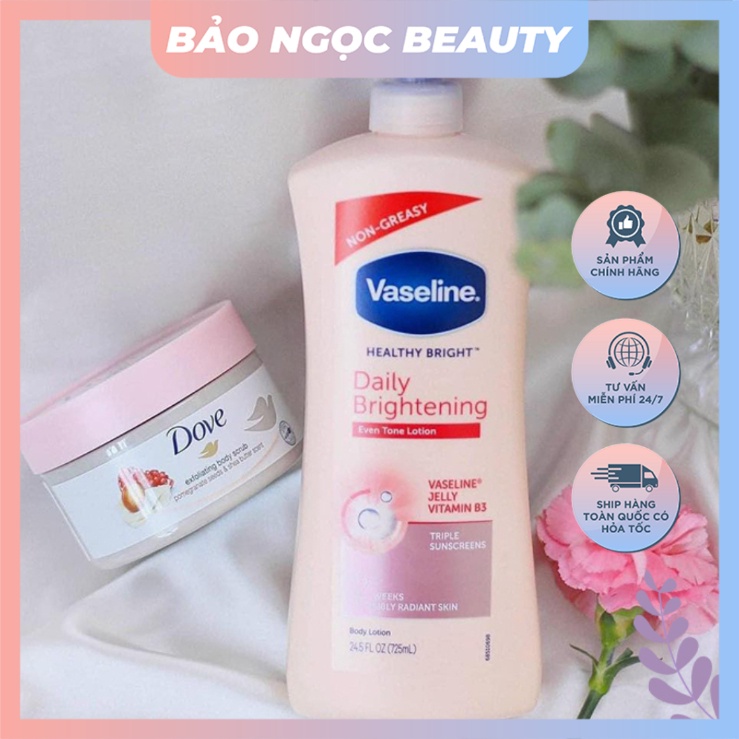 Sữa Dưỡng Thể Vaseline Mỹ Healthy Bright Daily Brightening - 725ml