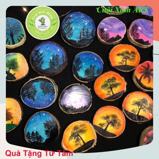 Tranh gỗ phong cảnh mini trang trí decor