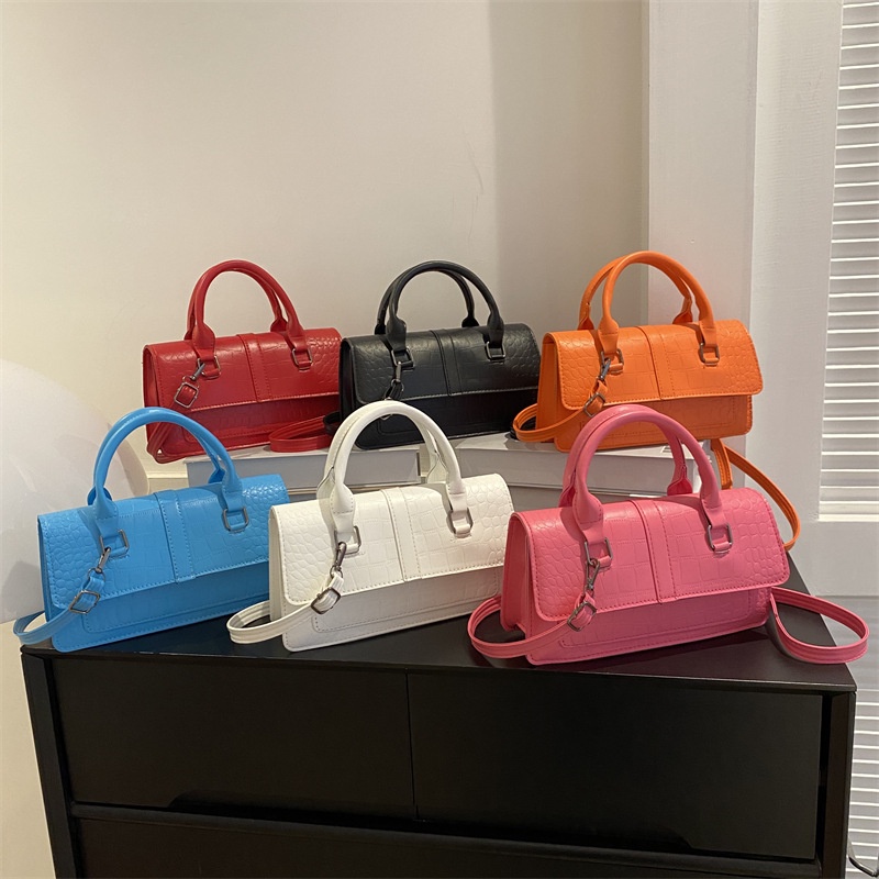 Túi Đeo Chéo Hình Vuông Cỡ Lớn Màu Sắc Tươi Sáng Phong Cách Retro Thời Trang Mùa Hè Cho Nữ