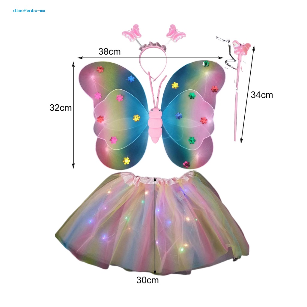 Bộ Cánh Bướm Có Đèn Led Phát Sáng Dùng Hóa Trang Halloween Dành Cho Trẻ Em