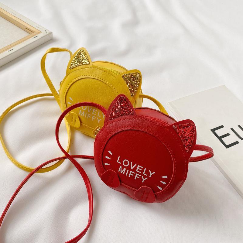 Túi Đeo Chéo Vai Hình Mèo Hoạt Hình Đáng Yêu Dành Cho Bé Gái