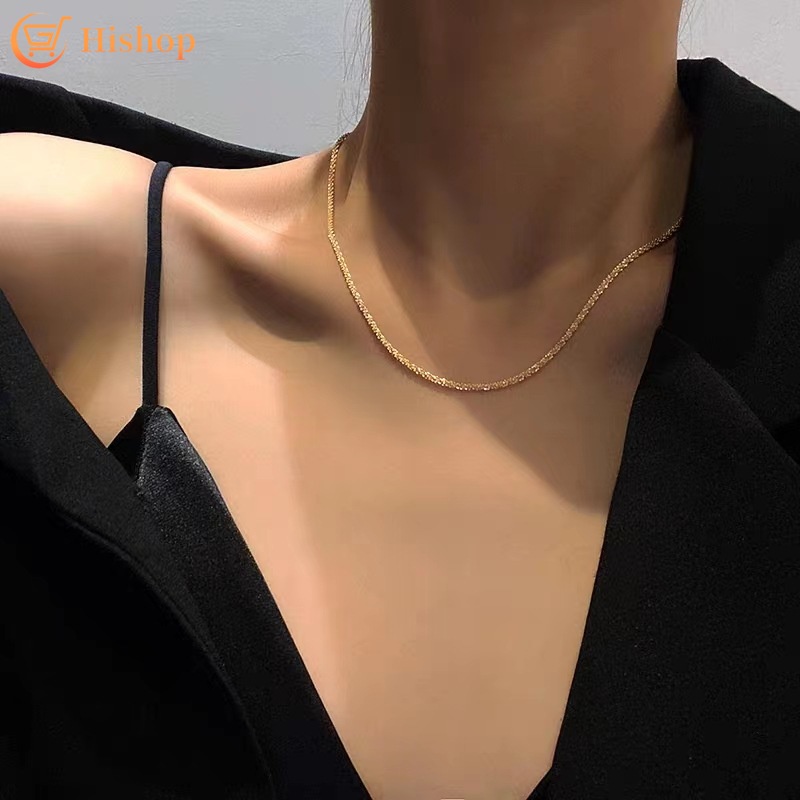 Vòng cổ Kim Loại Mạ Vàng / Bạc Sang Trọng Thời Trang Cho Nữ