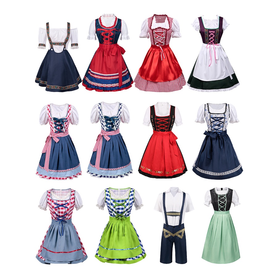 Quần áo lễ hội bia Đức phong cách Bavaria, phù hợp với suspender dành cho nữ