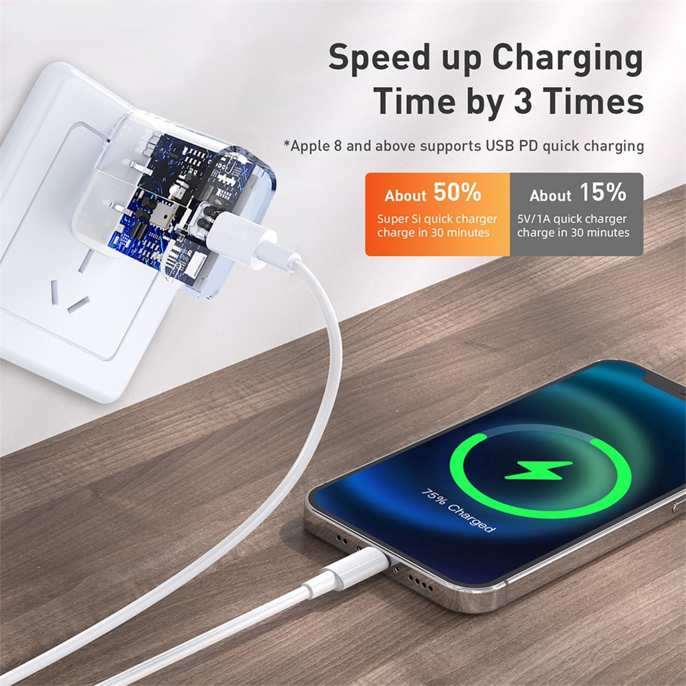 Củ Sạc Nhanh 20W 20W PD USB C Cho iPhone X 7 8 9 13 Pro Max 12 mini 11 Xiaomi Mi 11