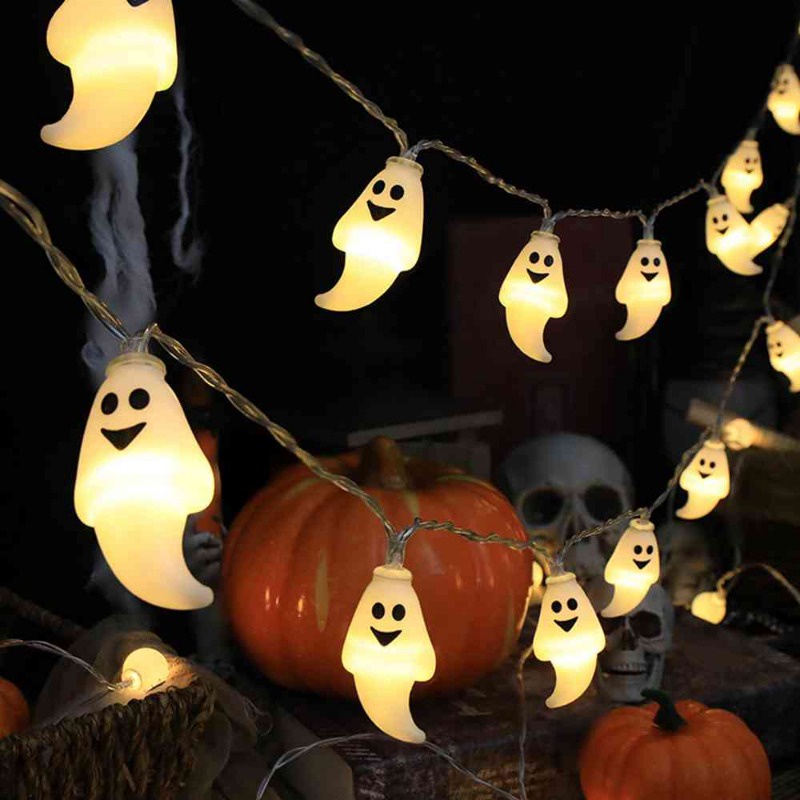 Dây Đèn Led 10 Bóng 1.5m Hình Đầu Lâu Trang Trí Halloween