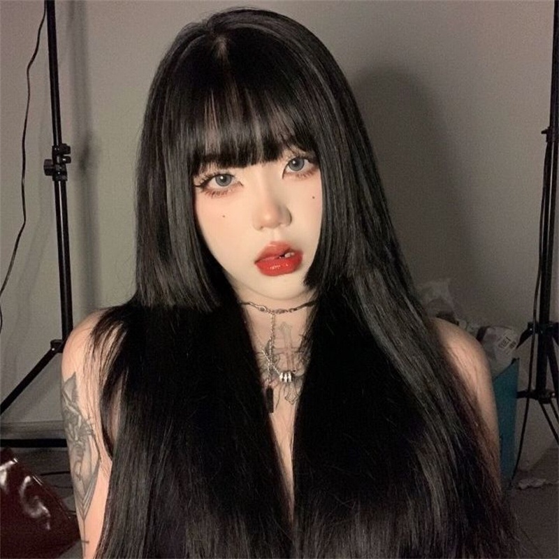 Bộ Tóc Giả Công Chúa Mái Ngố Dài Thẳng Kiểu lolita Nhật Bản Cho Bé Gái