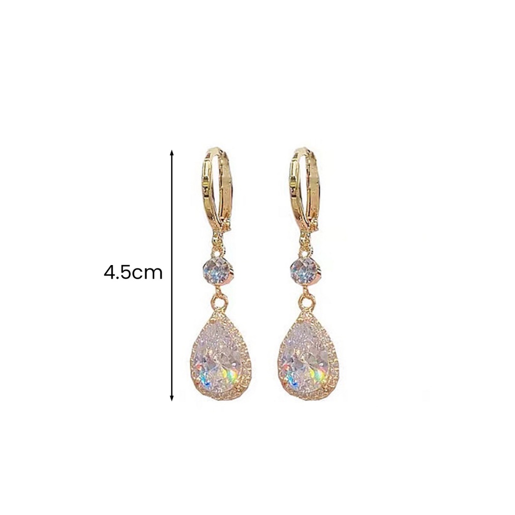1 Đôi Bông Tai Hình Giọt Nước Đính Đá Không Gây Dị Ứng Thời Trang Dành Cho Nữ