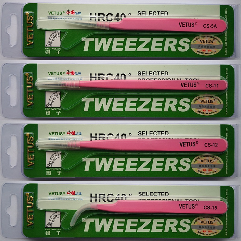 Nhíp thép không gỉ có độ chính xác cao vetus pink cs lông mi chính hãng làm móng tay tổ chim hái tóc