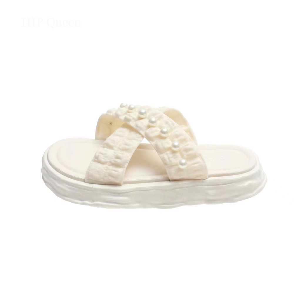 HQ Dép bánh mì guốc dép sandal nữ Màu Sắc Đơn Giản Thoải Mái Cao Gót Chống Trơn Trượt dép đế xuồng 33z080401