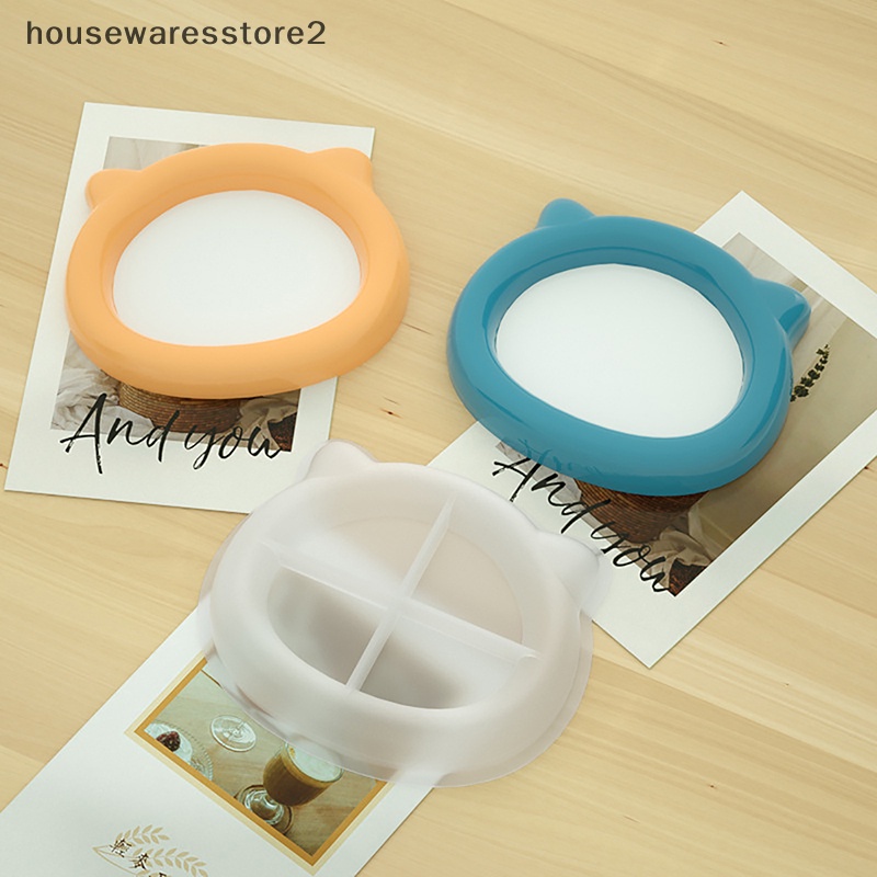 Khay đĩa thạch cao khuôn silicone tự làm trái tim mèo hình dạng hoa hộp lưu trữ đồ trang sức khuôn epoxy thủ công làm khuôn trang trí nội thất boutique
