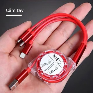 Dây Cáp Sạc 3 đầu đa năng dây rút