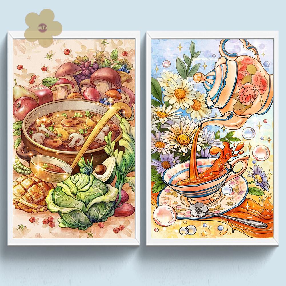 Thêu đầy đủ eco-cotton thread 11ct in food cross stitch kit 40x65cm