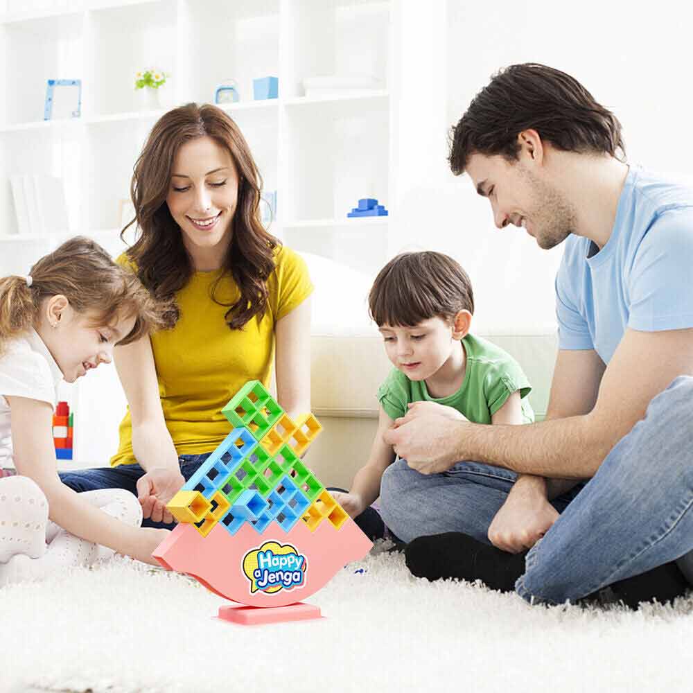 16Pcs Tetra Tower Game Stacking Blocks Balance Puzzle Assembly Bricks Kids Toys~