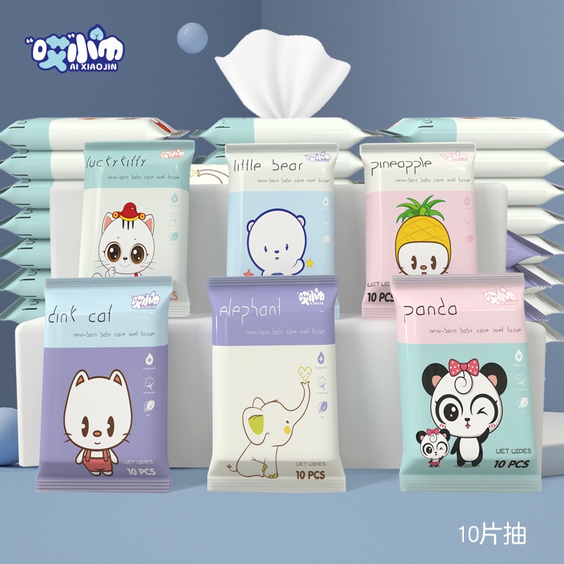 Carpe diem 10 miếng khăn giấy ướt baby ten pieces of non-woven wet tissue paper
