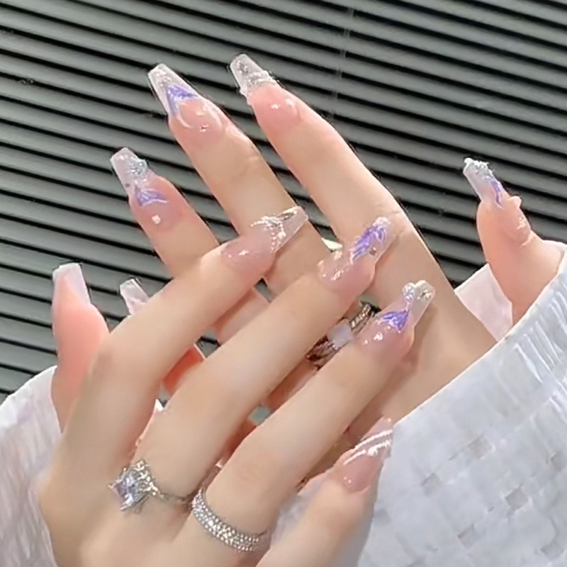 1 tờ giấy dán móng tay nổi / giấy dán móng tay đuôi cá-con người 5d / keo dán móng tay holographic flourrescent băng dính / decal móng tay chuyển nước / dụng cụ trang điểm móng tay