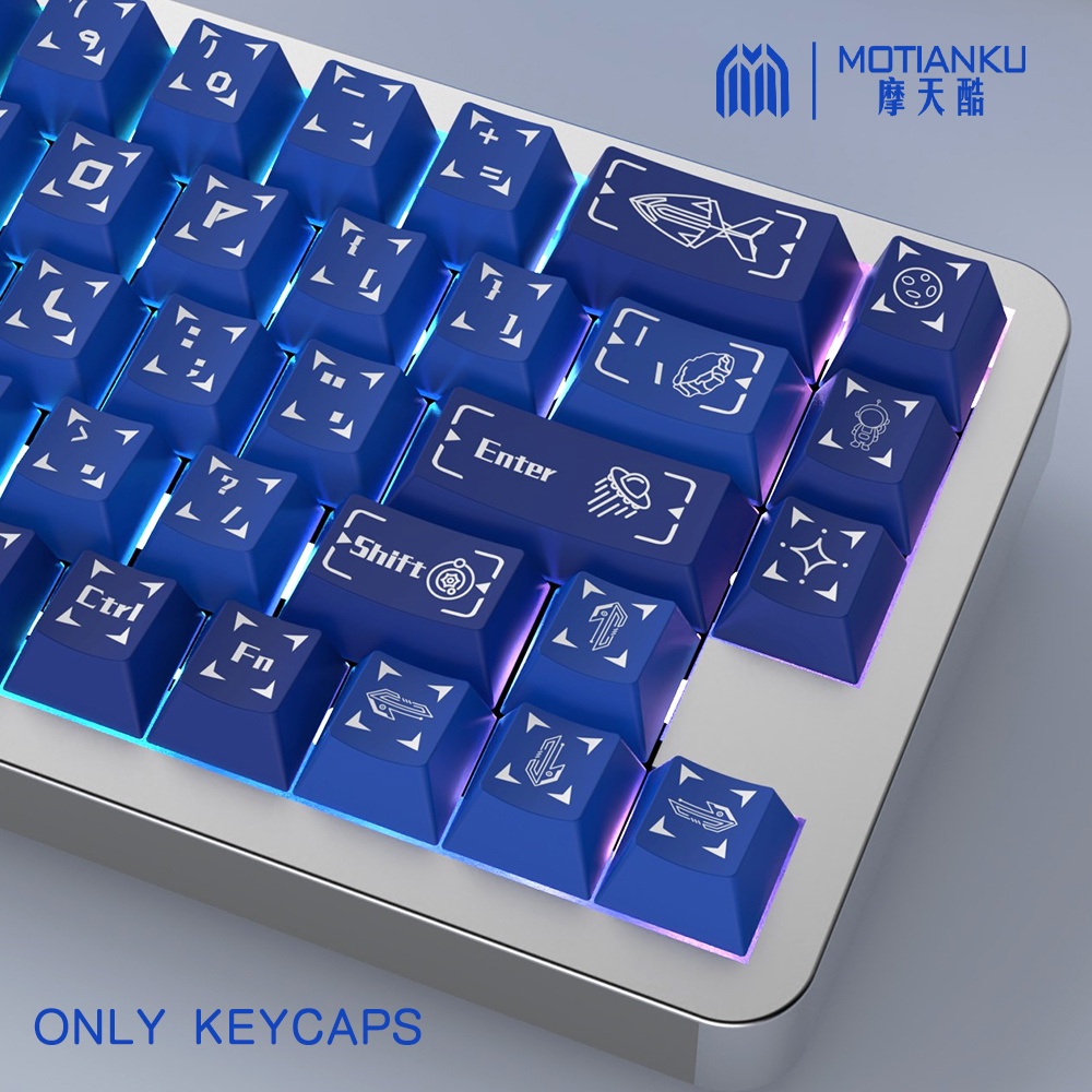 Interstellar journey blue keycaps cherry profile keycap được cá nhân hóa cho bàn phím cơ với phím 7u và iso