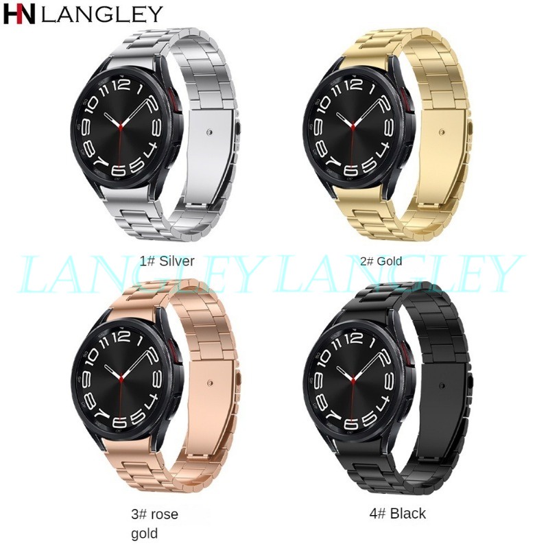 Dây đeo bằng thép không gỉ cho samsung galaxy watch 6 classic 47mm 43mm dây đeo đồng hồ kim loại phát hành nhanh cho đồng hồ 6 44mm 40mm vòng đeo tay mới