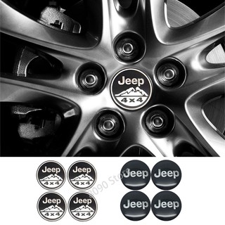 Set 4 Miếng Dán Trang Trí Bánh Xe Hơi jeep 4x4 grandcherokee wrangler cherokee wrangler 65mm 60mm