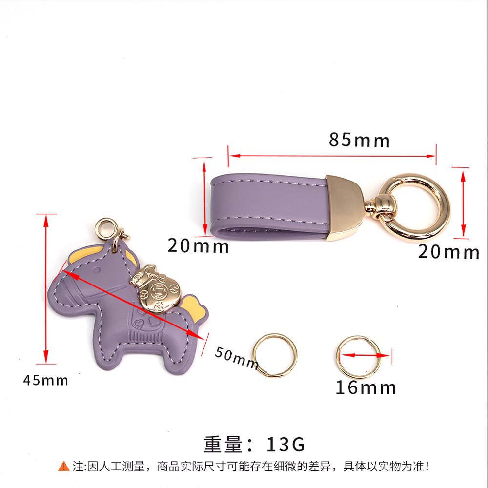 Móc Khóa Dây Da Hình Ngựa Con Hoạt Hình Phong Cách Mới Cho Cặp Đôi