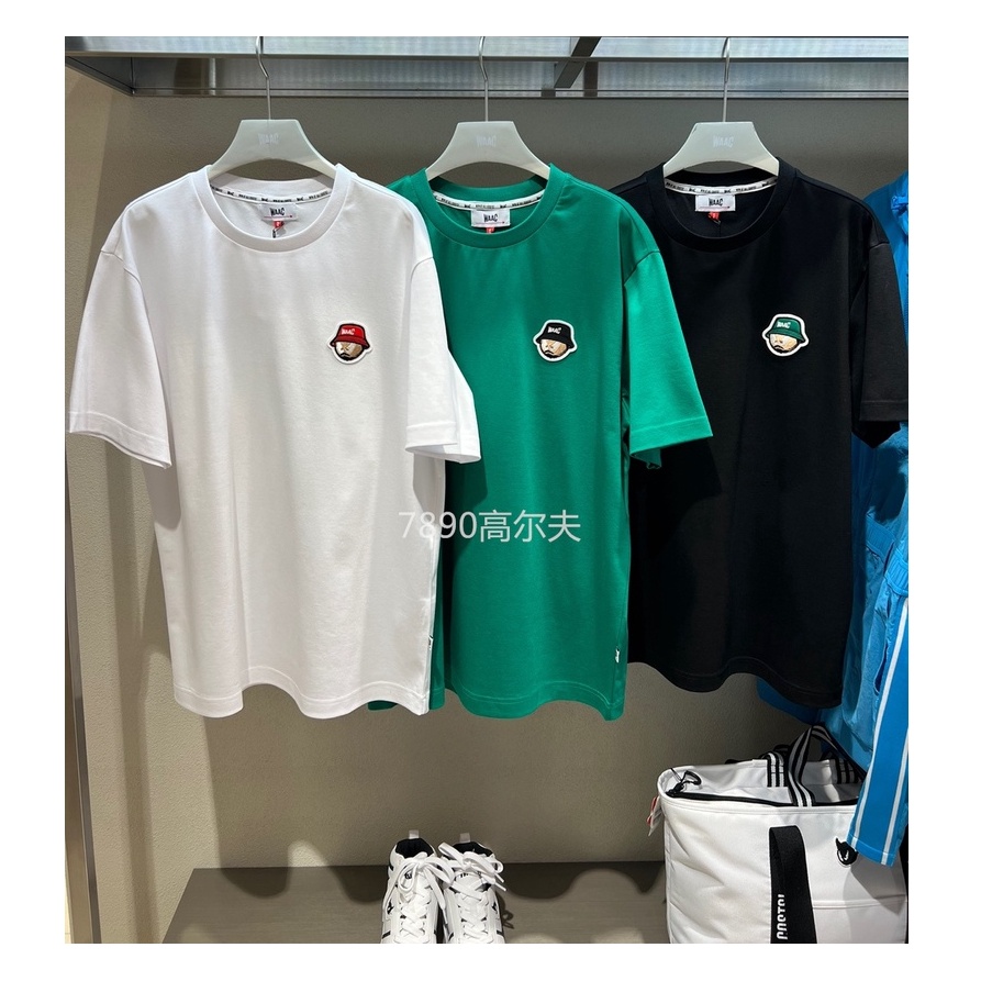 Đầu mùa thu mới waac golf nam cổ tròn logo chữ in áo thun tay ngắn hàng đầu đa năng