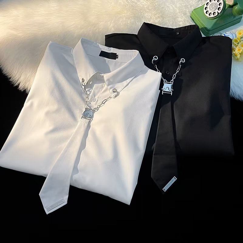 Mới Áo Sơ Mi Nam Tay Ngắn Dáng Rộng Phong Cách Hàn Quốc Thời Trang