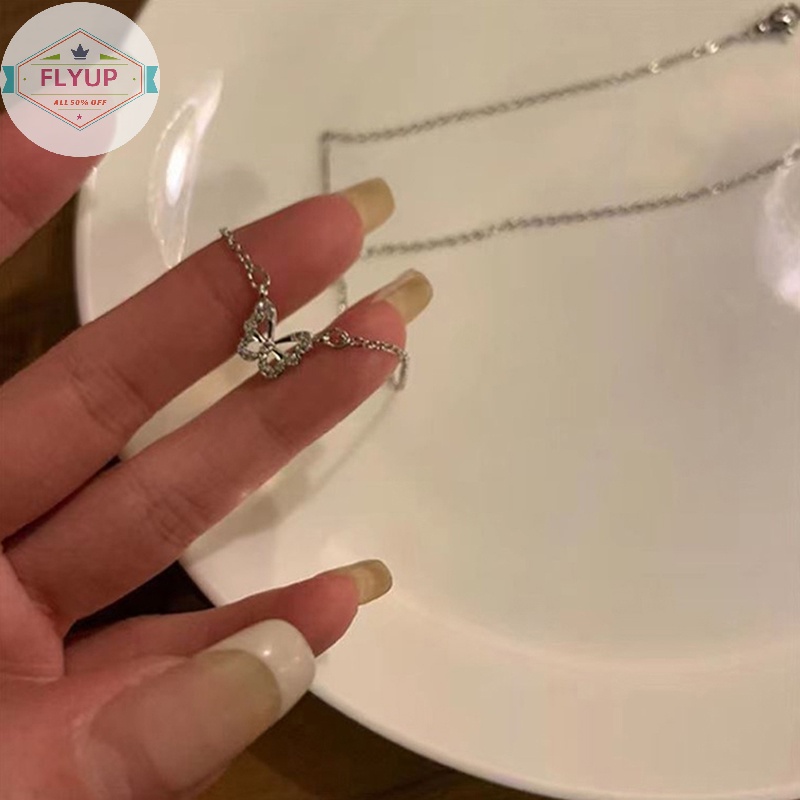 Vòng cổ Mặt Hình Bướm Đính Đá Pha Lê Thanh Lịch Cho Nữ vn