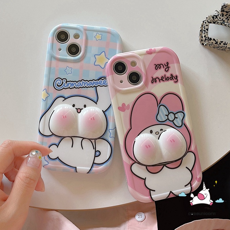 Hoạt Hình Ốp Điện Thoại Mềm Hình melody cinnamoroll 3d Cho iphone 11 12 15 13 14 pro max xr x xs max 6 6s 7 8 plus se 2020