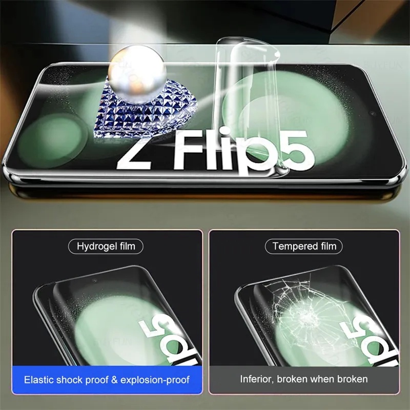 Hydrogel soft Film big Screen Film + Tempered Glass small screen Film + Camera Lens Protective film for Samsung Galaxy Z Flip 5 zflip5 flip5 5G