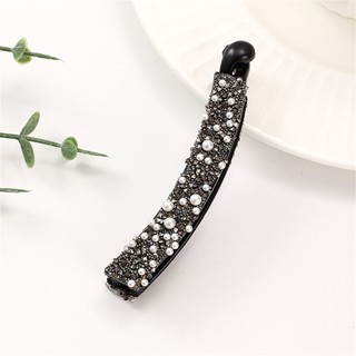 Bling Bling Pha Lê Chuối Tóc Cho Nữ Đầu Lưng Tóc Chân Thời Trang Đuôi Ngựa Giá Đỡ Móng Vuốt Kim Cương Giả Mũ Đội Đầu