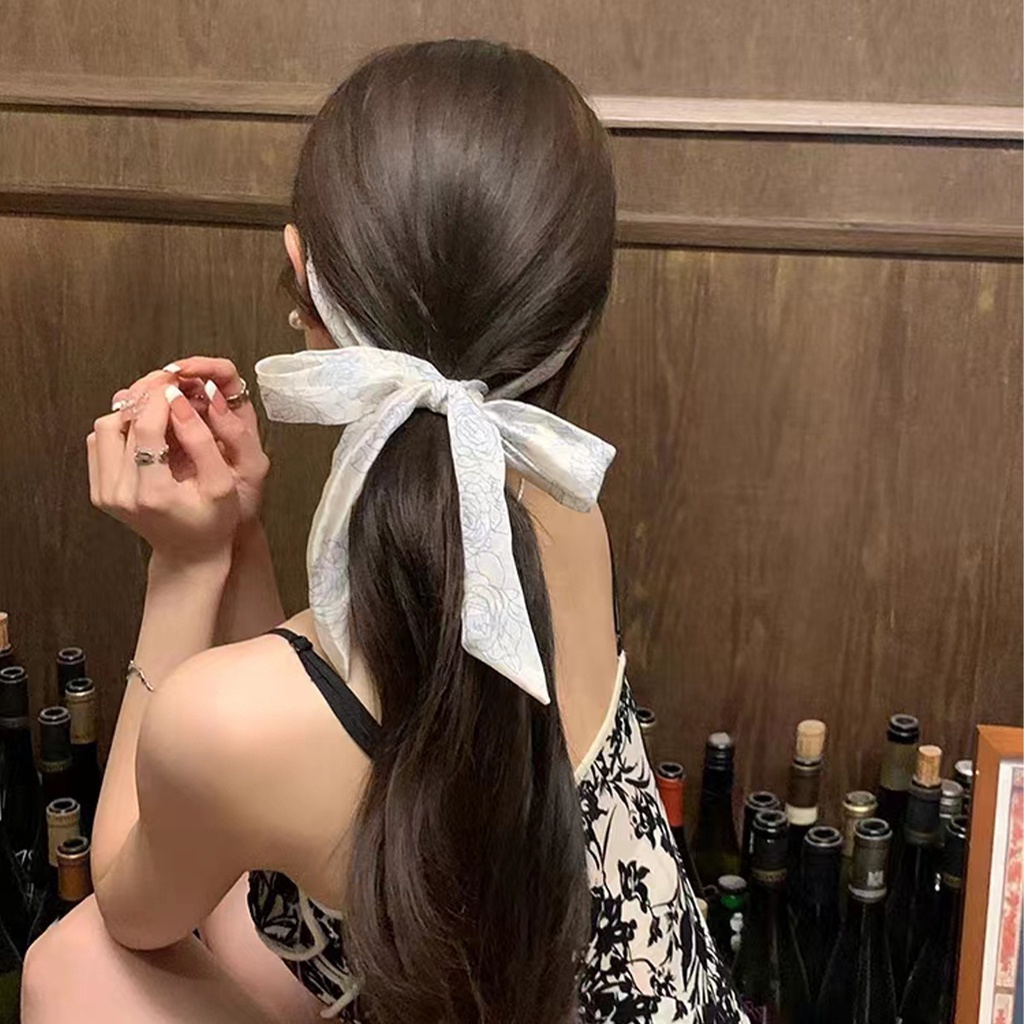 Dây cài tóc CHLINS ruy băng đính ngọc trai xinh xắn cho nữ