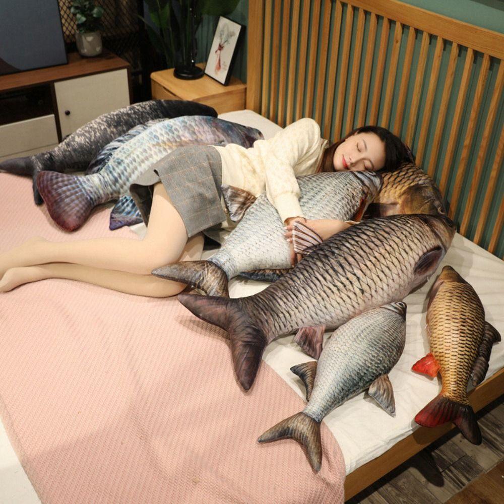 Gối nhồi bông MMULCKhình cá rô phi đáng yêu làm đồ chơi cho trẻ nhỏ