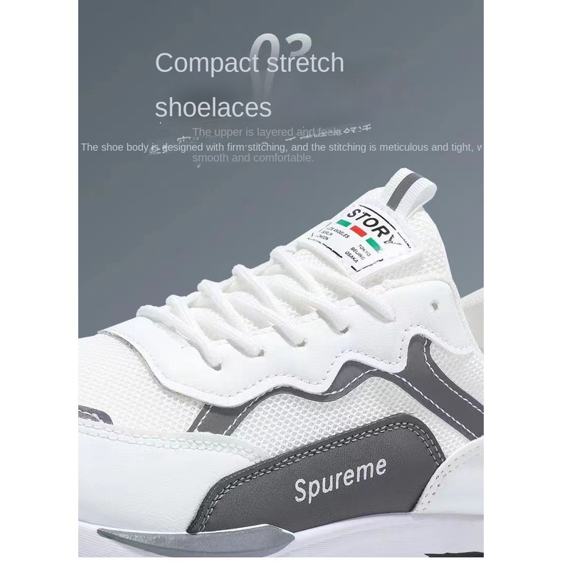 Giày thể thao và giải trí nam mới vào mùa hè năm 2023, giày lưới với giày chạy bộ học sinh, đế giày thoải mái và kích thước lớn.