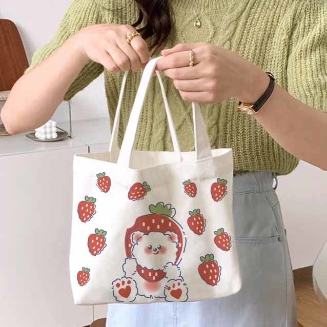 Túi xách Doraemon ra túi vải cô gái hoạt hình robot dễ thương mèo ins bento túi xách làm việc